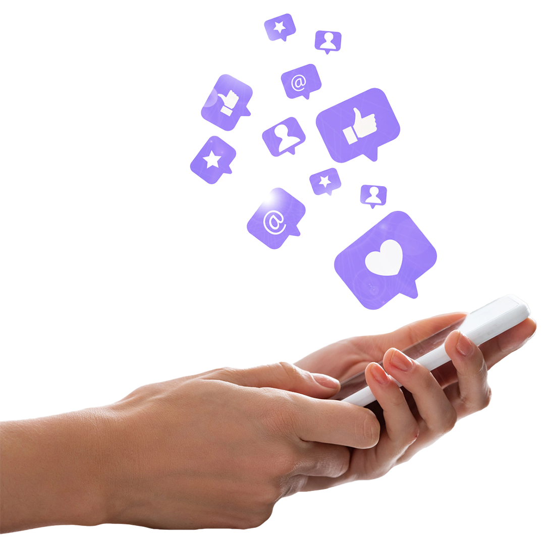 social-media-on-phone transparent